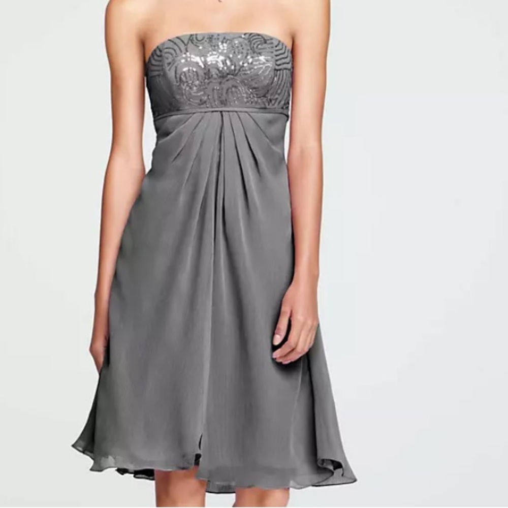 NWT Formal clover short strapless sequins dress